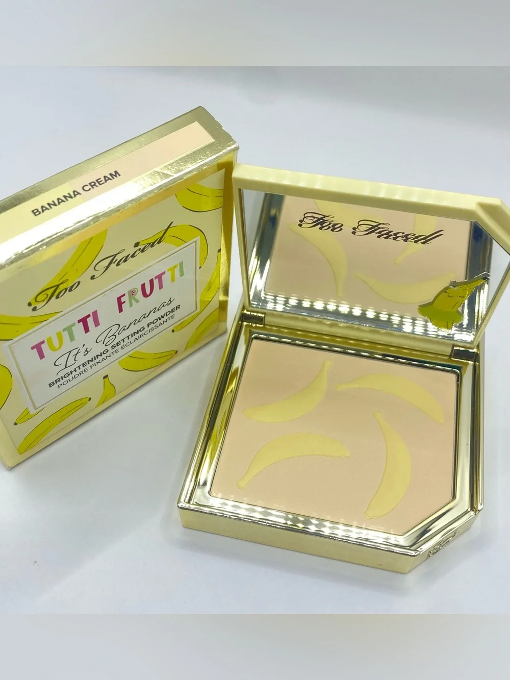Too Faced Tutti‎ Frutti It's Bananas BANANA CREAM Brightening Setting Powder NIB